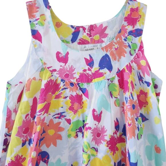 Old Navy Floral Sundress Girls Large Plus 10-12, Sleeveless, Cotton Dress - Picture 3 of 5
